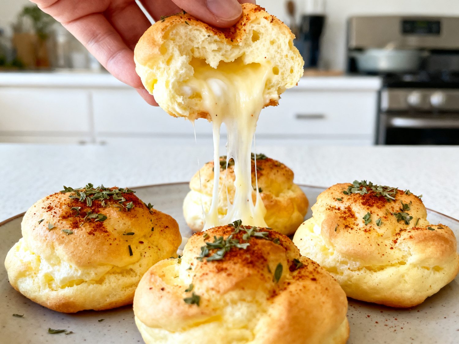 Pãozinho de claras com muçarela